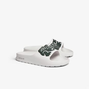 Lacoste Croco 2.0 Synthetic Slides Pánské - Pantofle Bílé / Tmavě Zelene | CZ-9aPcug